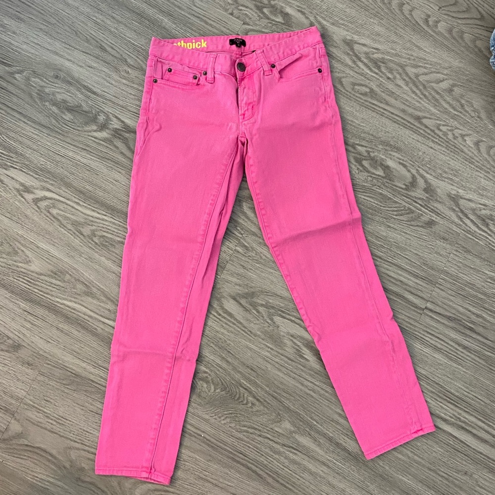 J Crew toothpick skinny pink jeans women's 26